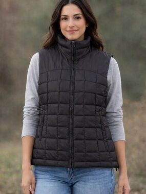 COLUMBIA Women's Black Comfort Pocketed Down Padded Vest